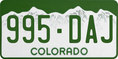 CO license plate 995DAJ