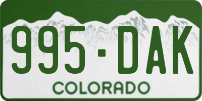 CO license plate 995DAK