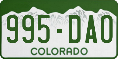 CO license plate 995DAO