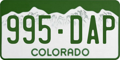 CO license plate 995DAP