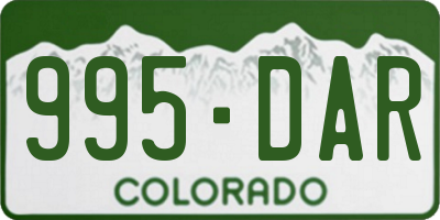 CO license plate 995DAR