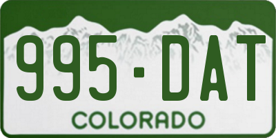 CO license plate 995DAT