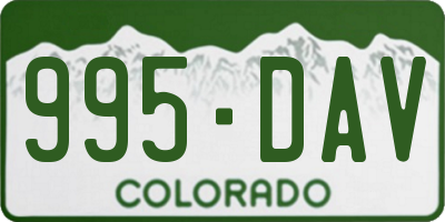 CO license plate 995DAV