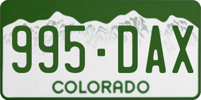 CO license plate 995DAX