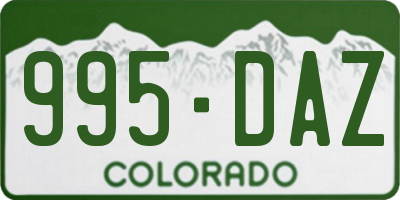 CO license plate 995DAZ