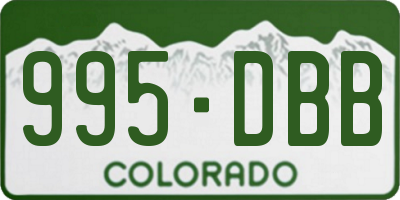 CO license plate 995DBB