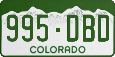 CO license plate 995DBD