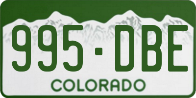 CO license plate 995DBE