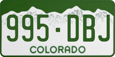 CO license plate 995DBJ