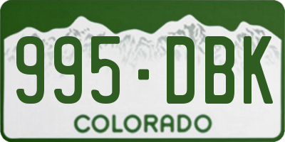 CO license plate 995DBK