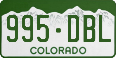 CO license plate 995DBL