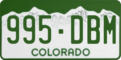 CO license plate 995DBM