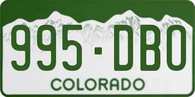 CO license plate 995DBO
