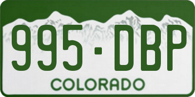 CO license plate 995DBP