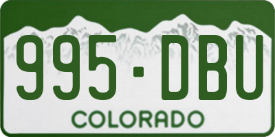 CO license plate 995DBU