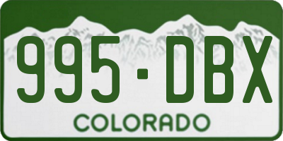 CO license plate 995DBX