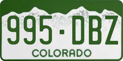 CO license plate 995DBZ