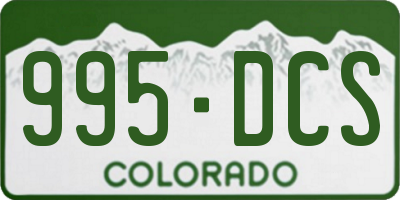CO license plate 995DCS