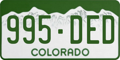 CO license plate 995DED