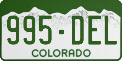 CO license plate 995DEL