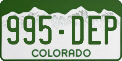 CO license plate 995DEP
