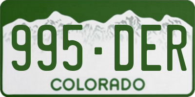CO license plate 995DER