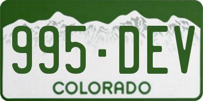 CO license plate 995DEV