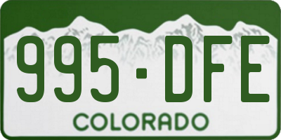 CO license plate 995DFE