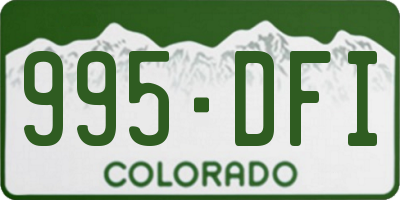 CO license plate 995DFI