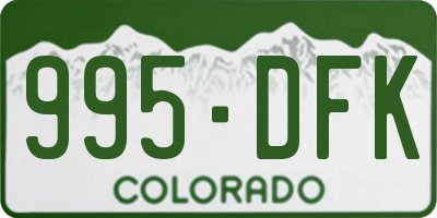 CO license plate 995DFK