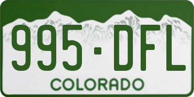 CO license plate 995DFL