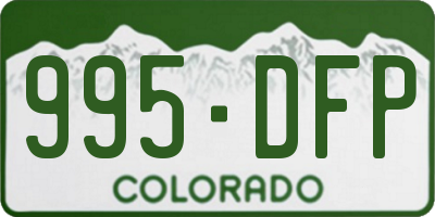 CO license plate 995DFP