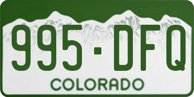 CO license plate 995DFQ