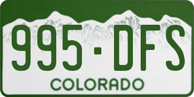 CO license plate 995DFS