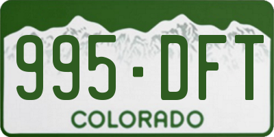 CO license plate 995DFT