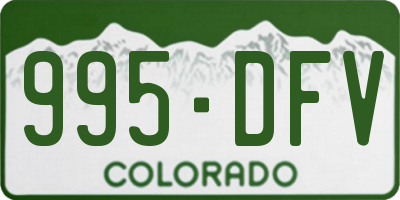 CO license plate 995DFV