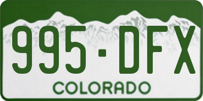 CO license plate 995DFX