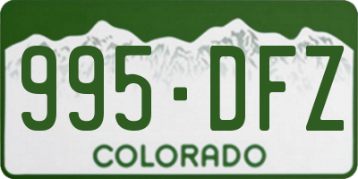CO license plate 995DFZ
