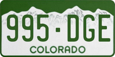 CO license plate 995DGE