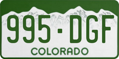 CO license plate 995DGF