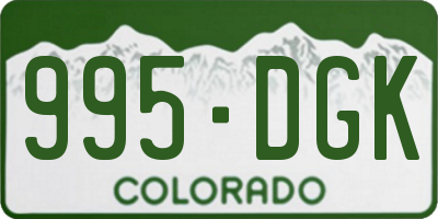 CO license plate 995DGK