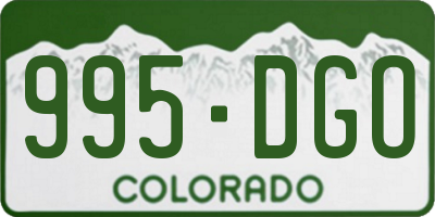 CO license plate 995DGO