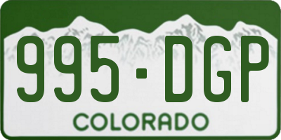 CO license plate 995DGP