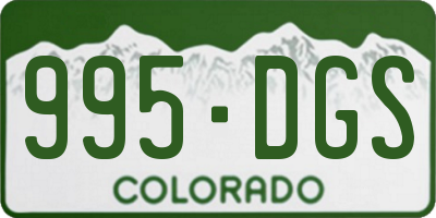CO license plate 995DGS