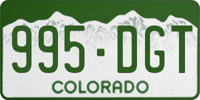CO license plate 995DGT