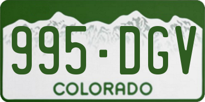 CO license plate 995DGV