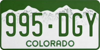 CO license plate 995DGY