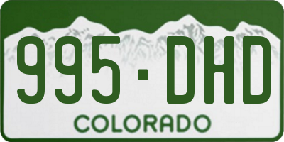 CO license plate 995DHD