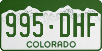 CO license plate 995DHF