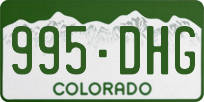 CO license plate 995DHG
